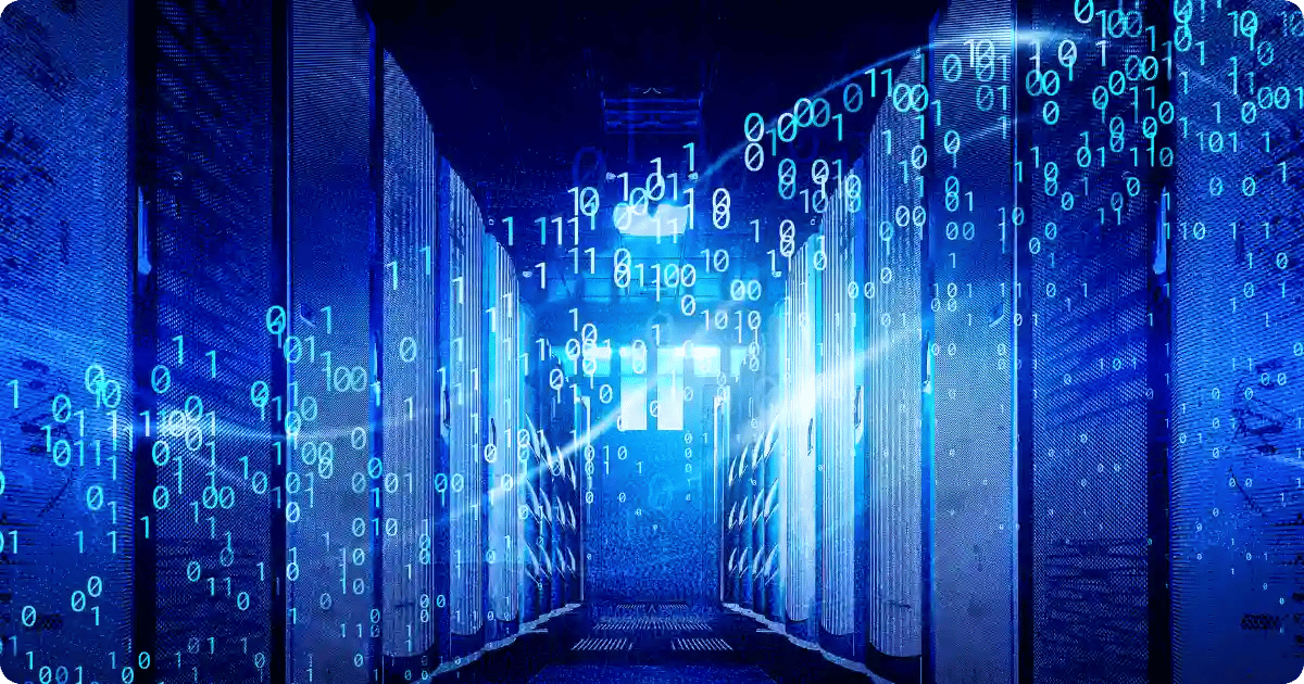 Datenmengen der Zukunft in einem Serverraum