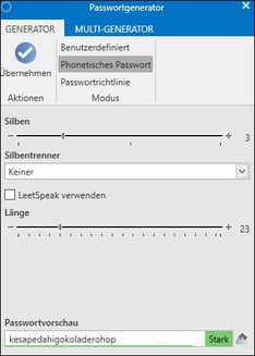 Password Safe Passwortgenerator