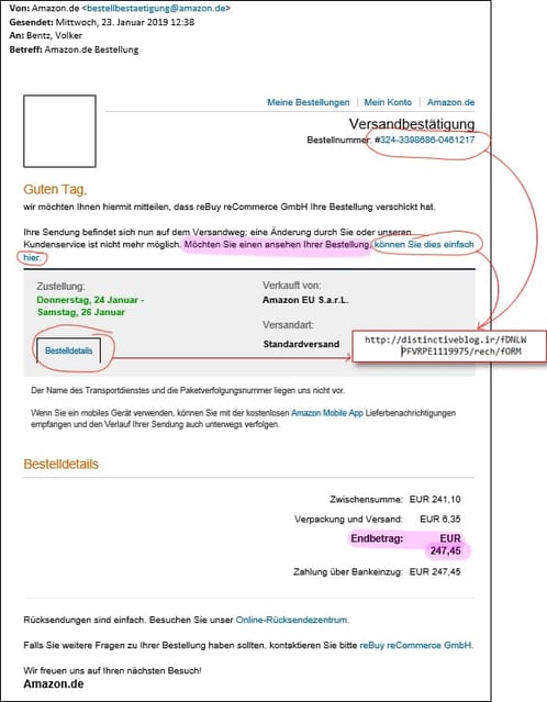 Beispiel Phishing Mail