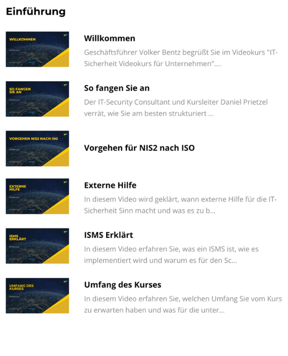 Screenshots Videokurs 1