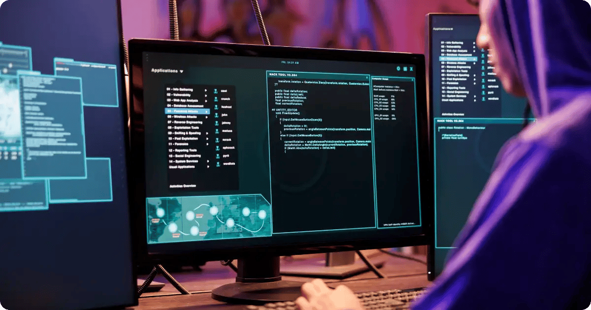 Hacker sitzt vor PC